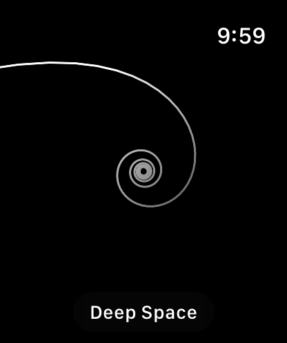 Uzumaki running on Apple Watch showing a Vogel sunflower spiral