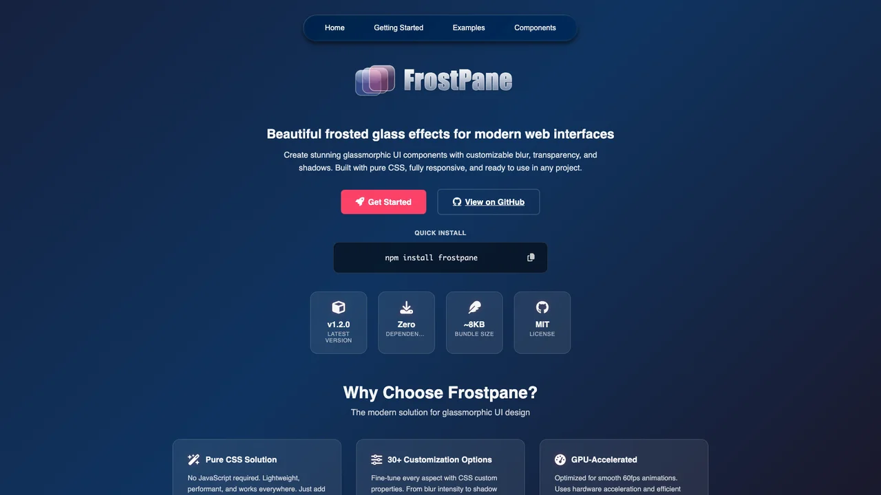Screenshot of Frostpane