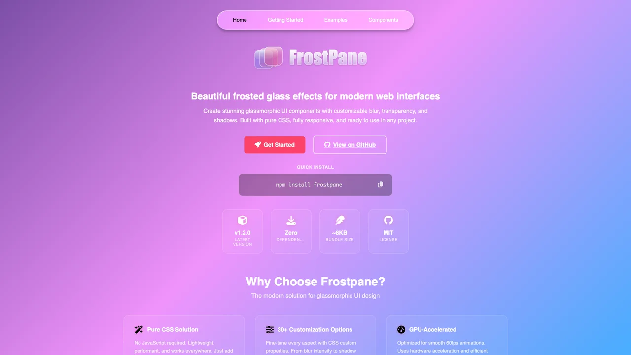 Screenshot of Frostpane