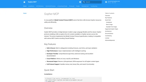 Screenshot of Gopher MCP Server
